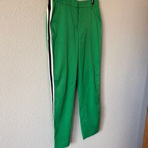 Tory Sport Green Chinos with Black and White Side Stripe